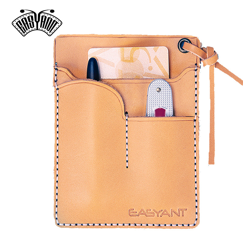 Multitool Credit Card - Étui en cuir tanné végétal fait