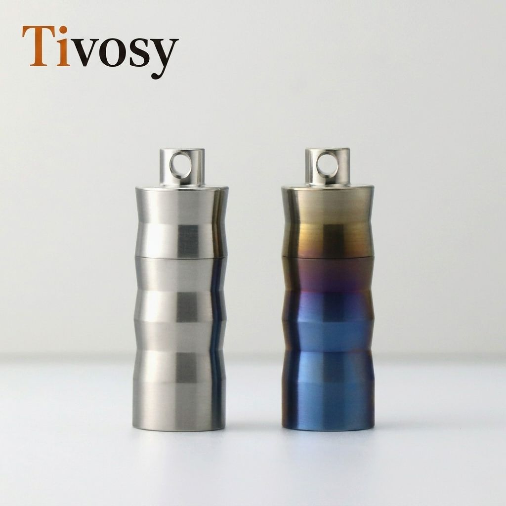 Pill Fob Capsule - Tivosy Porte-pilules en titane pur, étanche